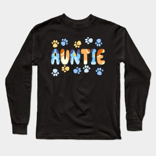 Auntie Of The Birthday Boy Girl Dog Family Matching Long Sleeve T-Shirt